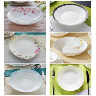 隆达骨瓷家用大盘子深盘菜盘圆盘好看饭盘面盘多种样式可选 微瑕