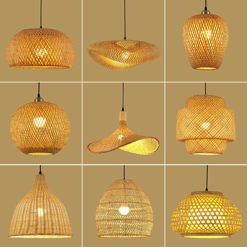 竹艺吊灯竹编藤编中式灯笼覆古禅意创意灯具饭厅餐饮茶室民宿灯罩,家装灯饰光源,餐厅吊灯,淘宝优惠券,粉丝福利购,淘宝优惠卷