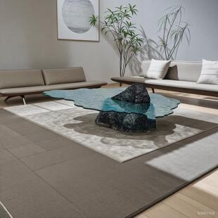 意式设计师新中式创意高级侘寂风地中海风格假山茶几客厅别墅民宿