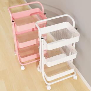 零食置物架小推车落地厨房浴室移动化妆室多层卧室床头收纳置物架