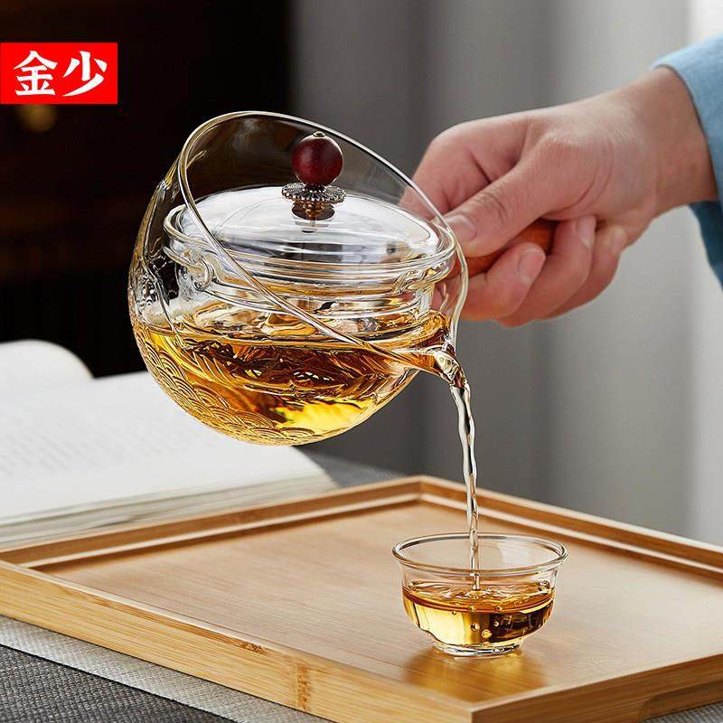 侧把逍遥壶家用耐高温玻璃茶壶单壶旋转小青柑泡茶茶具套组煮茶壶,餐饮具,茶壶,淘宝优惠券,粉丝福利购,淘宝优惠卷