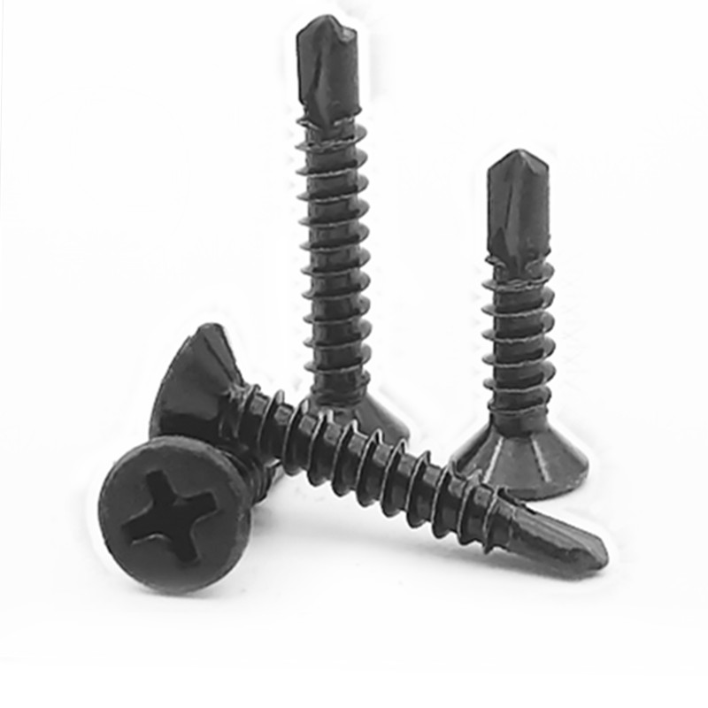 十字沉头钻尾螺丝平头自攻自钻螺丝碳钢沉头燕尾丝410不锈钢黑锌