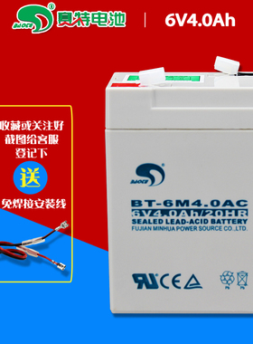 赛特6V4AH铅酸蓄电池BT6M40AC电子称台秤吊秤甲壳虫玩具车童车