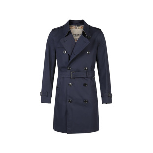 BURBERRY博柏利 男士肯辛顿版型中长款双排扣风衣大衣 8079386同