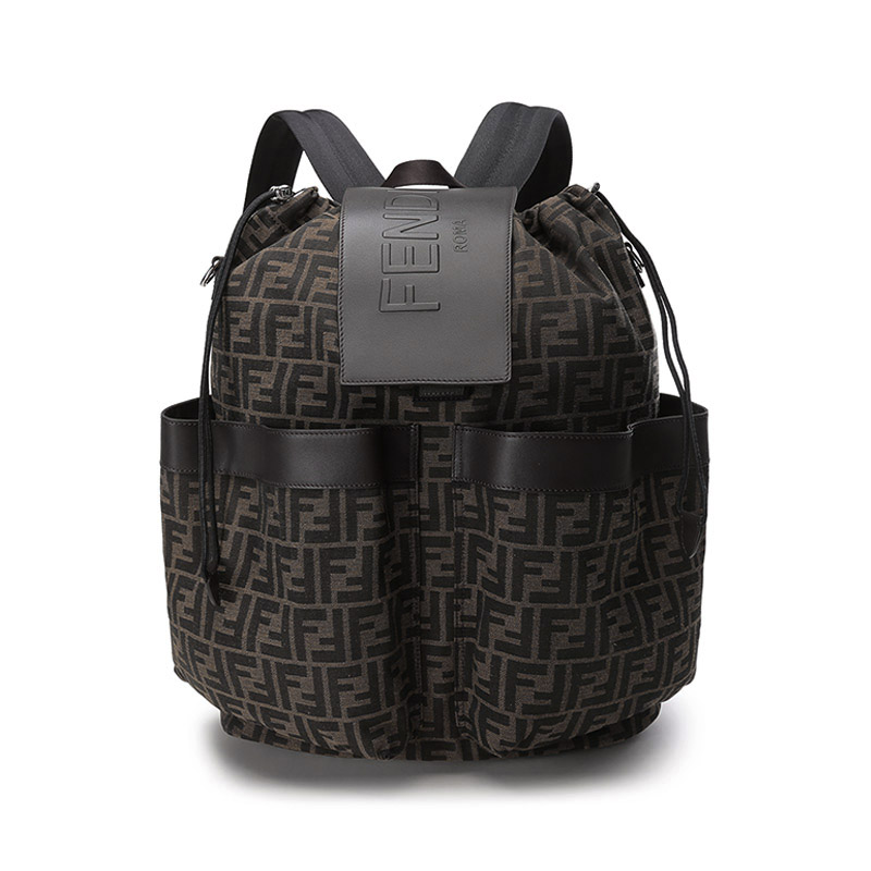 Fendi芬迪 男士手提单肩包双肩包背包FF老花提花大号 7VZ056 AG0M