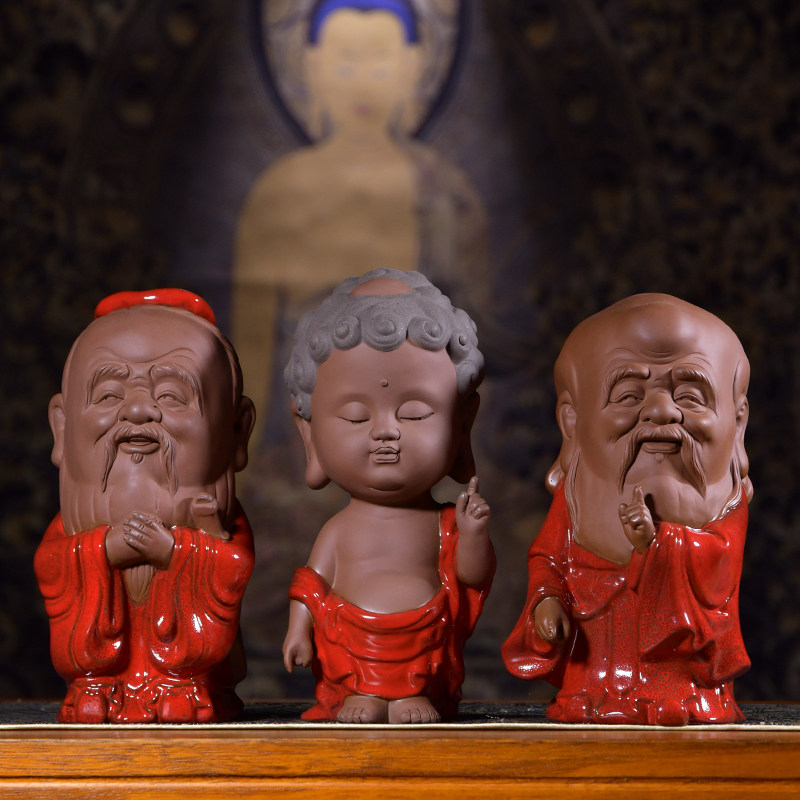 陶瓷古典历史人物孔子如来老子雕像博古架摆件太子佛像如来工艺品