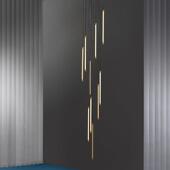 全铜极简楼梯灯长吊灯现代简约长条灯小覆式 公寓loft别墅挑空灯具