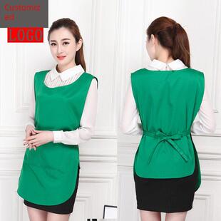 韩式时尚连锁鲜果店日化超市店员工作服防水围裙定制标志印刷