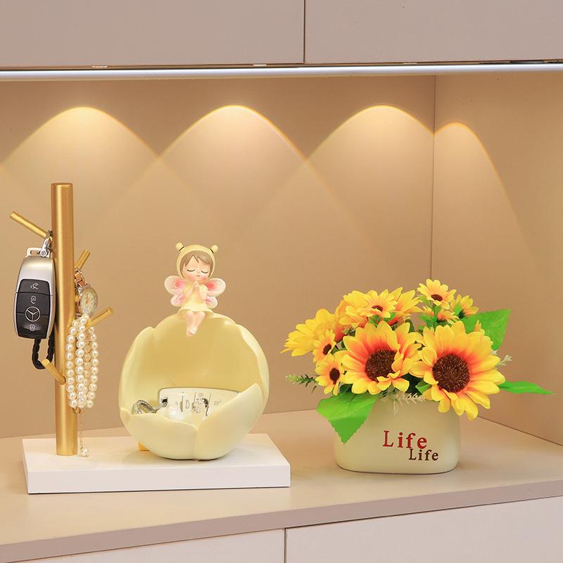 花仙子入门玄关钥匙收纳摆件树脂工艺品客厅家居装饰轻奢收纳盒