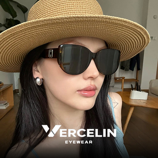 猫眼女款太阳墨镜2025新款大框偏光适合方圆脸高级感大脸显瘦近视