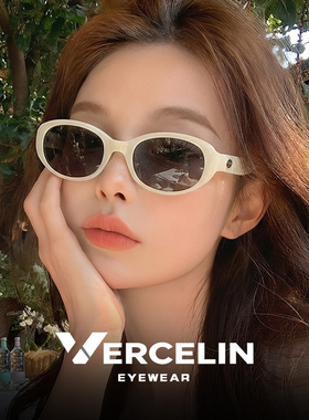 复古白色框墨镜女款高级感海边2026新款偏光太阳镜近视可配带度数