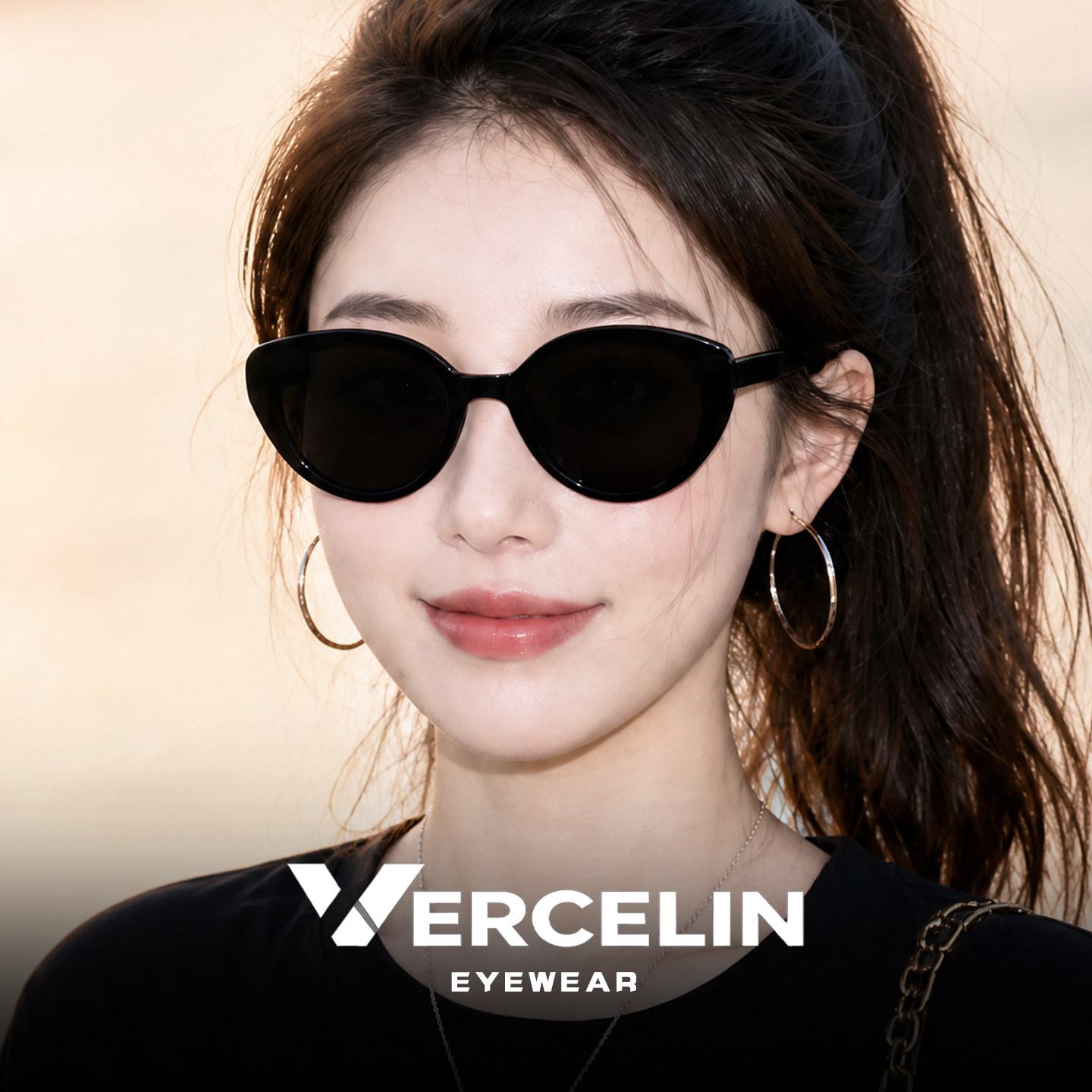 猫眼墨镜女款高级感适合方圆脸偏光太阳眼镜防紫外线近视可配度数