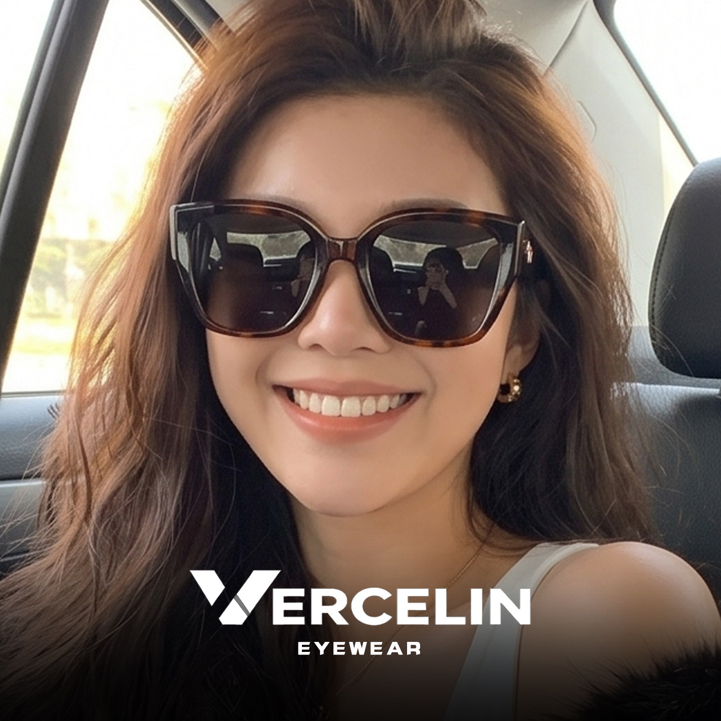 猫眼女款太阳墨镜2026新款大框偏光适合方圆脸高级感大脸显瘦近视