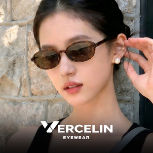 复古窄框猫眼茶色墨镜女款高级感玳瑁偏光小脸太阳眼镜近视带度数