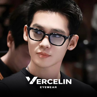 于适同款gm复古方框猫眼墨镜男高级感痞帅开车专用近视带度数浅色