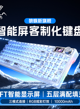 狼蛛F98ProV3透明三模版客制化机械键盘五层填充无线电竞游戏键盘