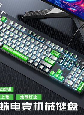 狼蛛F2088pro主题高颜值台式电脑通用有线机械键盘办公打字手感好