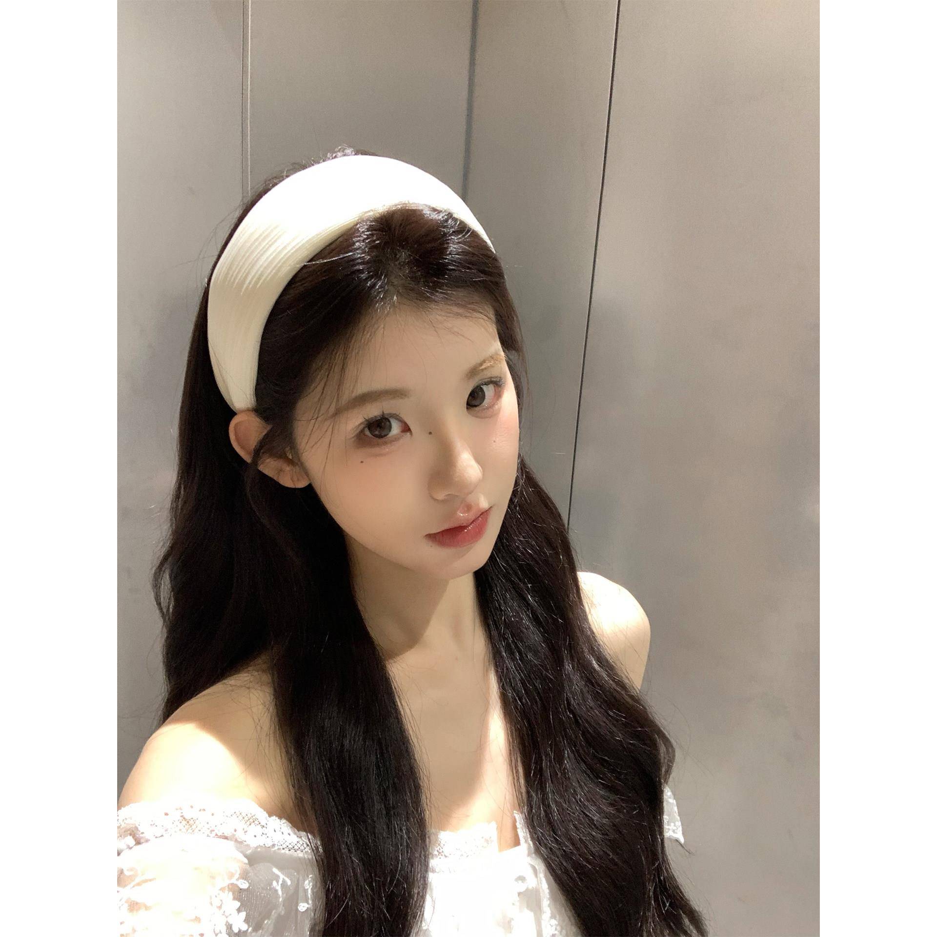 加厚版!白色条纹宽边发箍女不压头发高颅顶头箍发卡日常外戴发饰