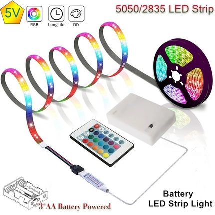 led灯带24键遥控电池盒5050RGB灯带2835RGB灯带led条自粘式氛围灯