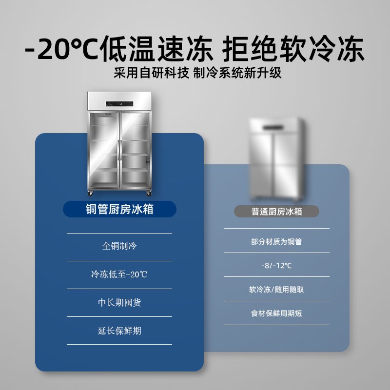 白雪尚品四门冰箱商用冰柜冷冻柜4门厨房立式4开门六门展示冷藏柜