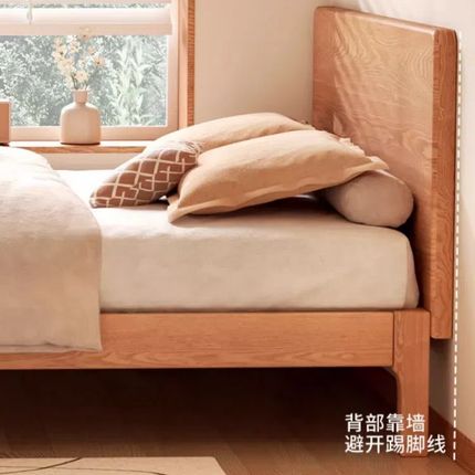 实木床1.2米单人床不占地方床红橡木床架实木小户型省空间排骨架