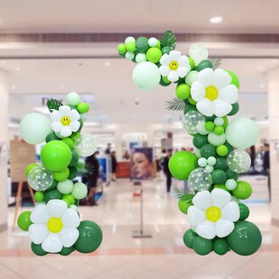 饰品绿色气球拱门珠宝店铺门面公司活动氛围布置摆件 端午节场景装