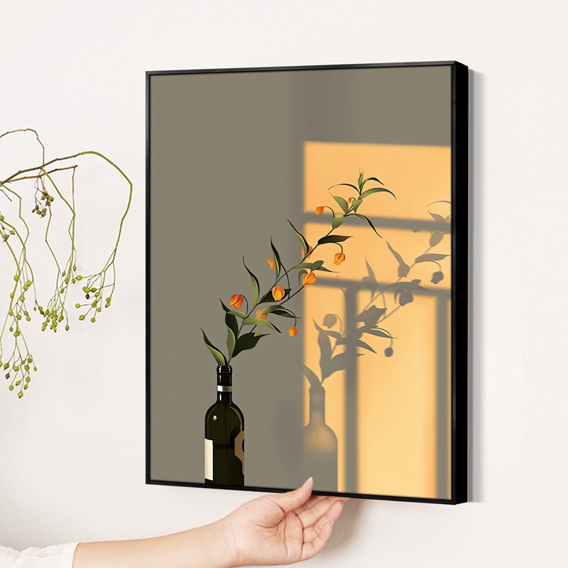 如溢美印象视觉北欧光影植物客厅装饰画芯温馨系卧室挂画心