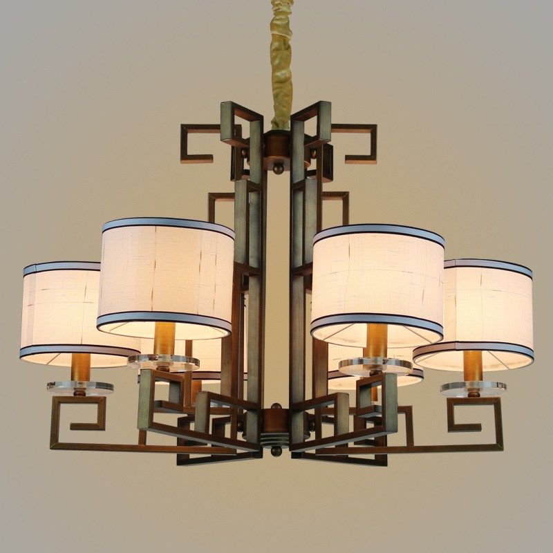 现代新中式吊灯客厅灯中式灯具餐厅复古铁艺卧室书房灯饰水晶灯,家装灯饰光源,客厅吊灯,淘宝优惠券,粉丝福利购,淘宝优惠卷