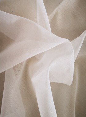 36N窗帘纱帘白纱薄布料成品白色沙飘窗阳台简约现代卧室客厅定