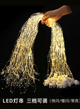 圣诞节发光led灯串蛋糕装饰鲜花纽扣小彩灯生日手工包装diy铜线灯