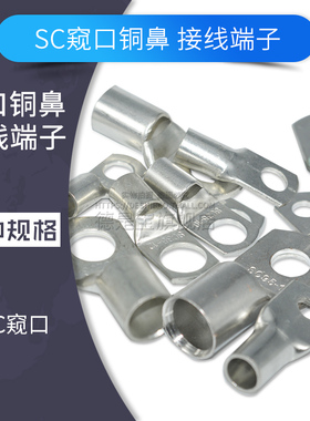 SC4 6 8 10 12接线端子窥口紫铜线鼻子线耳电线压接接头冷压端子
