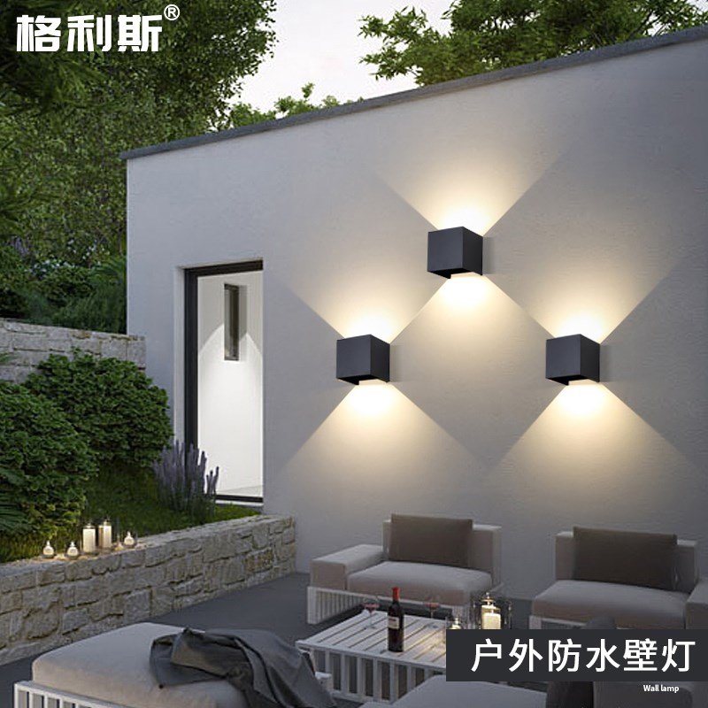 户外防水壁灯led现代简约庭院园林绿化洗墙灯室外北欧背景墙射灯
