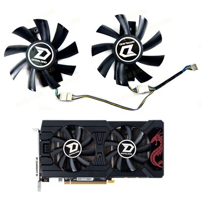 全新迪兰恒进 RX 470 RX570 酷能 显卡代用款风扇 静音温控散热