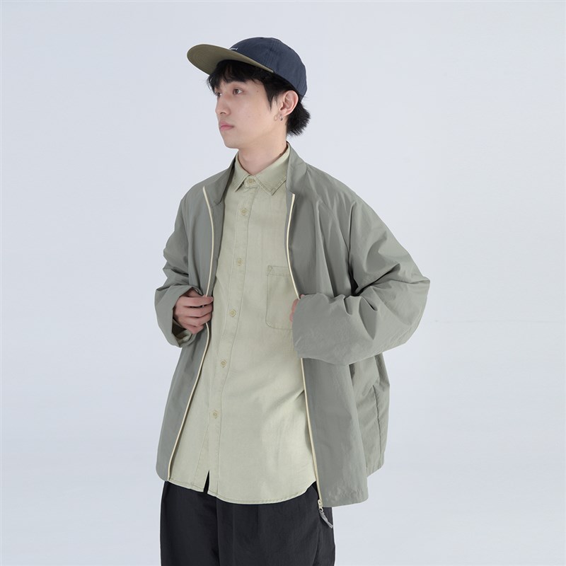 Mentmate 23AW 秋季户外露营风撞色包边风衣外套男BF简约百搭夹克