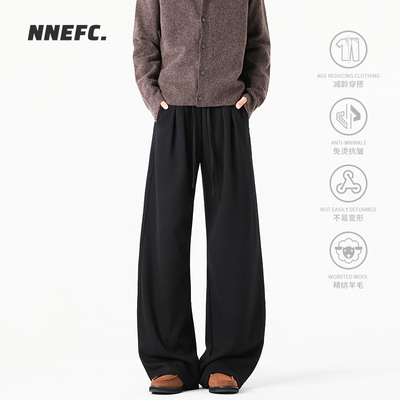 NNEFC美式潮牌加绒加厚羊毛卫裤