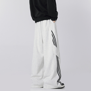 NNEFC美式复古条纹卫裤男女春秋新款三条杠运动裤百搭休闲阔腿裤