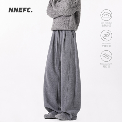NNEFC秋冬季男士垂感弯刀卫裤2026上新痞帅潮牌直筒运动休闲卫裤