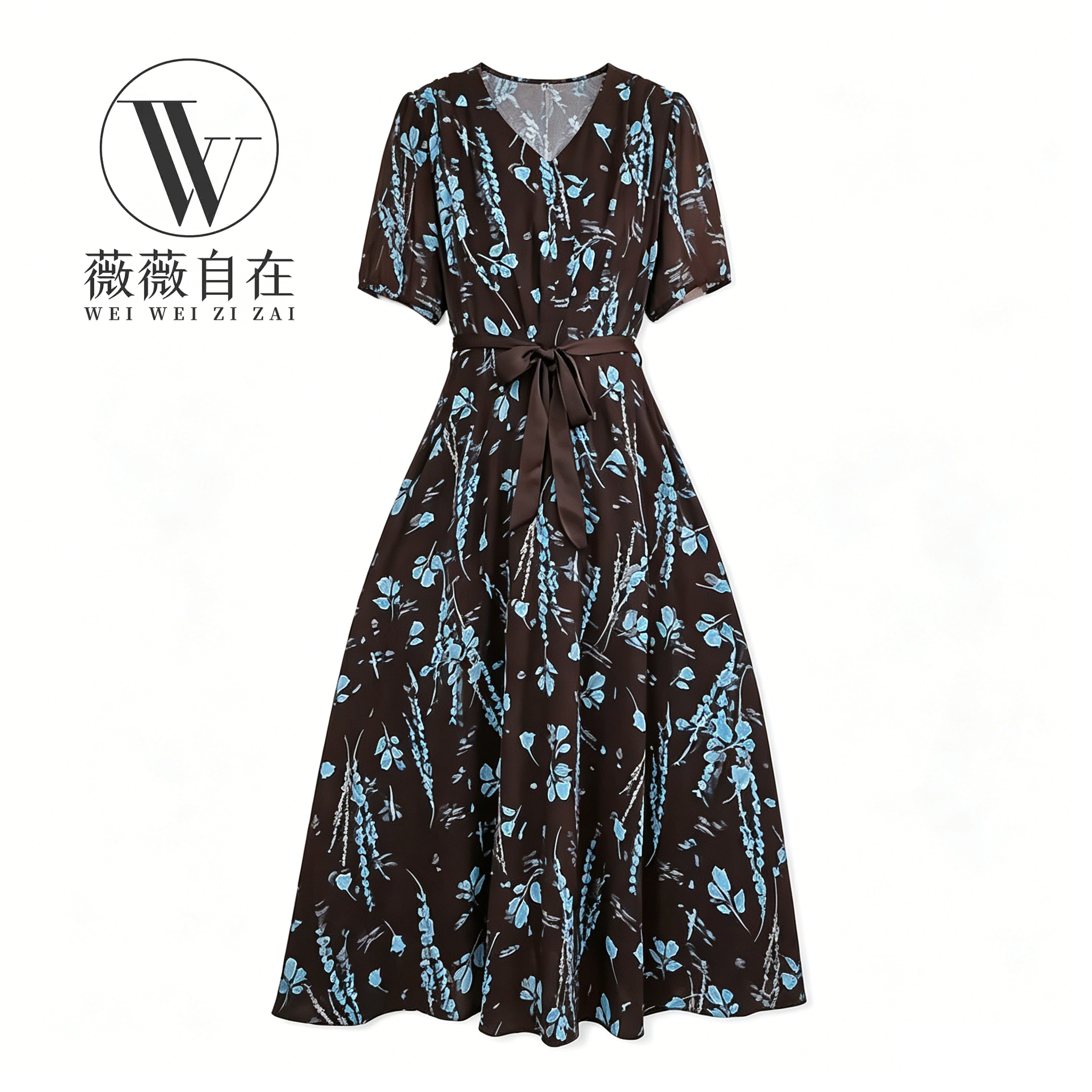 【撤柜清仓】W气质高端大码显瘦连衣裙 W8186