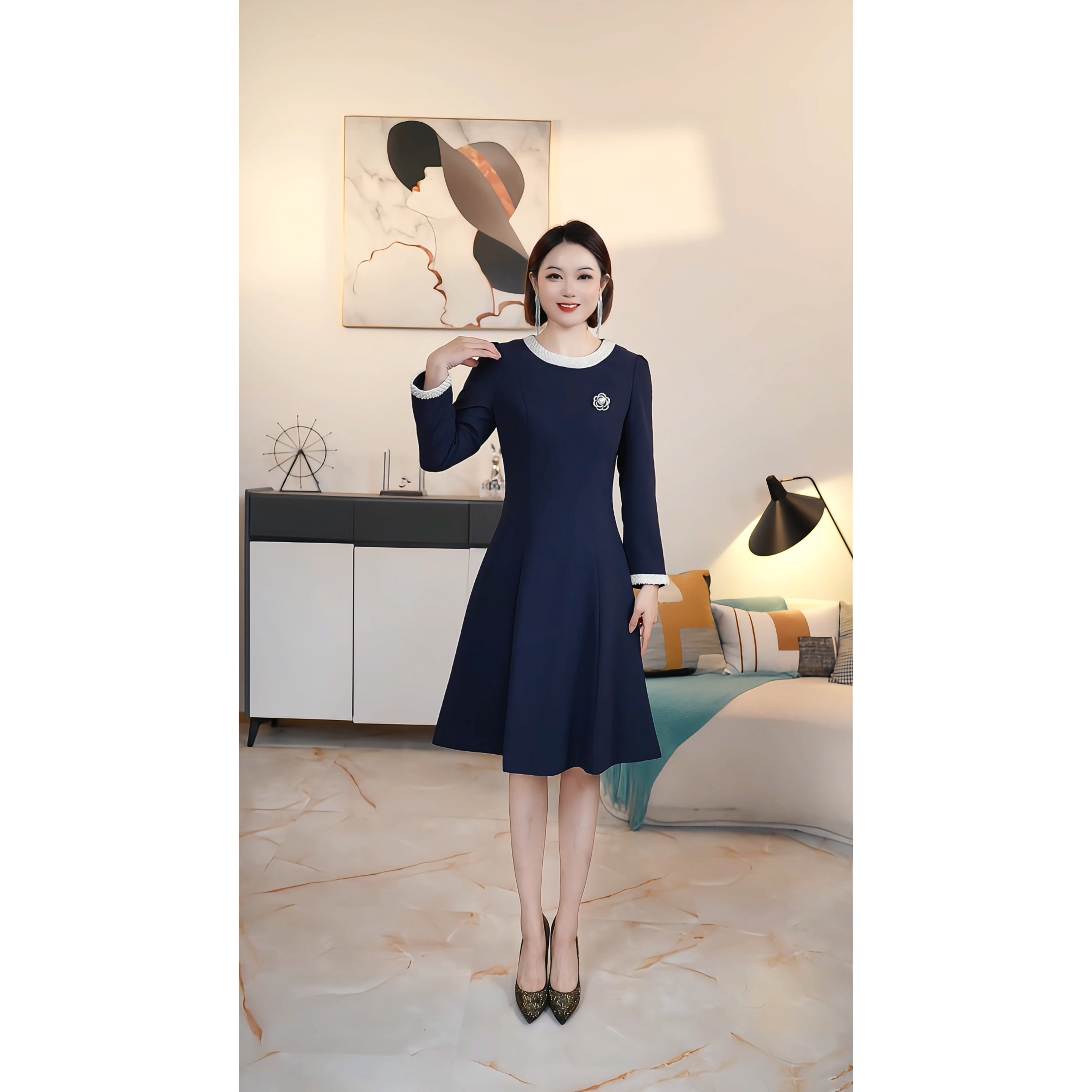 【撤柜清仓】A气质高端大码显瘦连衣裙 A69