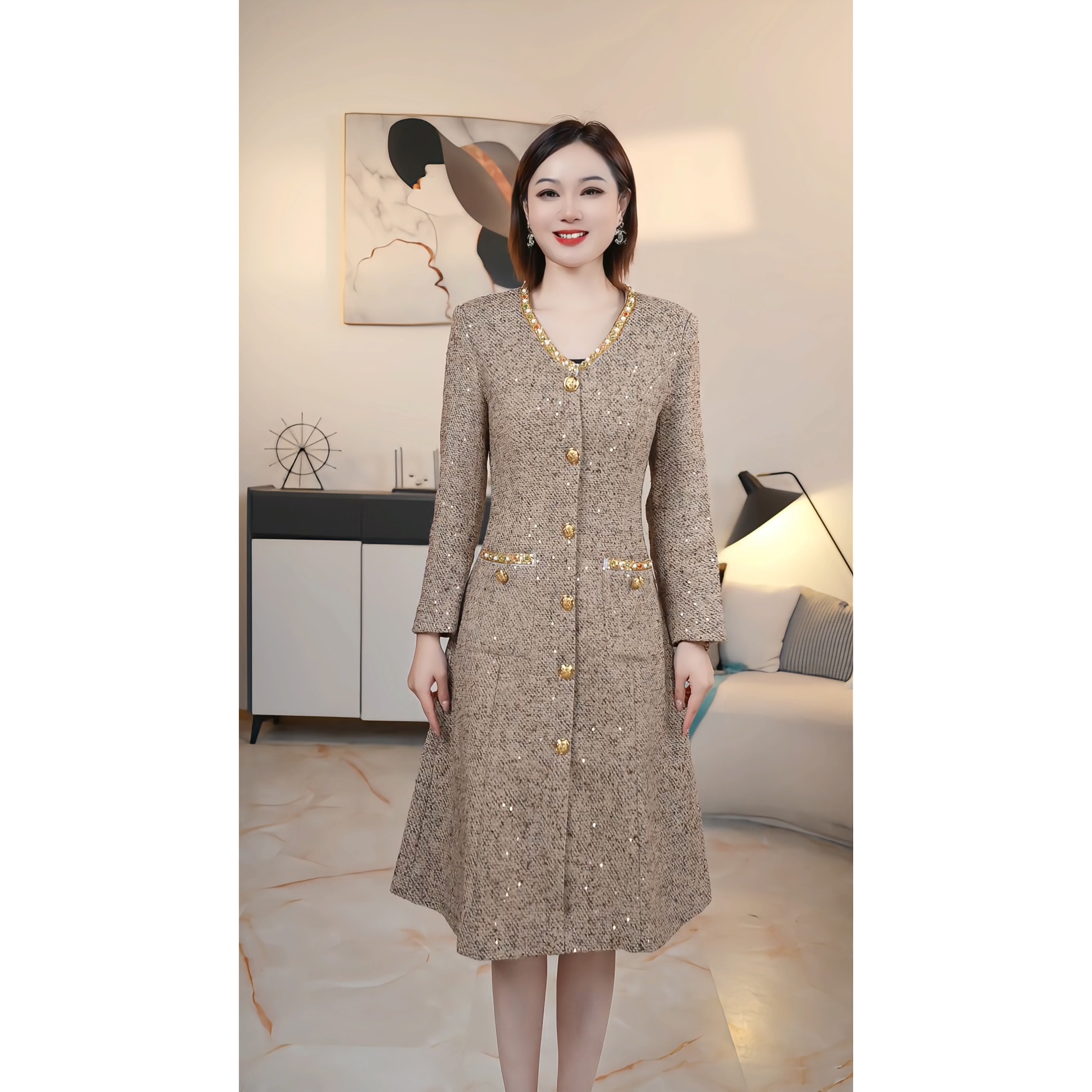 【撤柜清仓】A气质高端大码显瘦连衣裙 A90