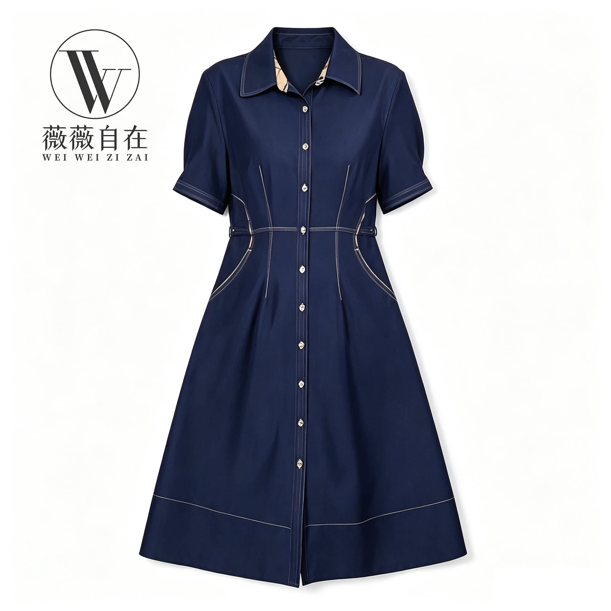 【高端品牌断码】W气质高端大码显瘦连衣裙 W323