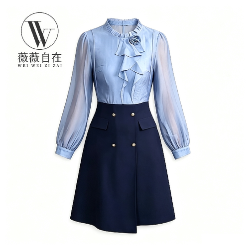 【高端品牌断码】W气质高端大码显瘦连衣裙 W1040