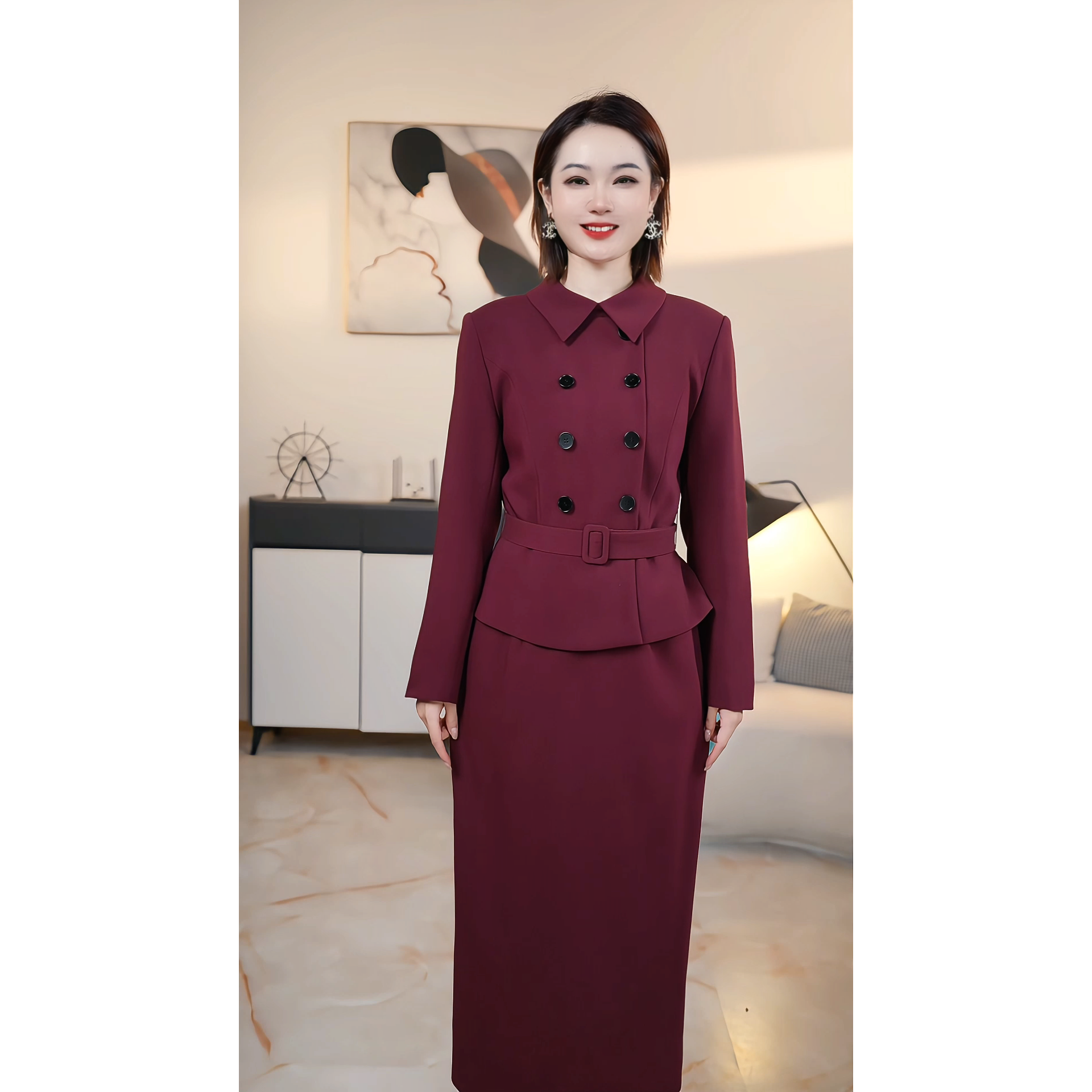 【撤柜清仓】D高端大码原创遮肉显瘦连衣裙 DA42