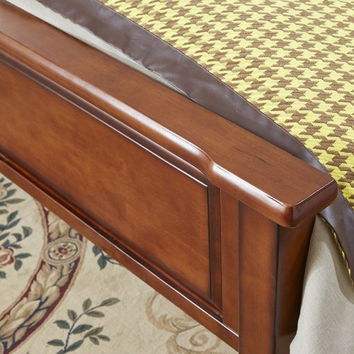 美式乡村全实木床1米8大床1.5米欧式高箱双人床胡桃色怀旧衣柜