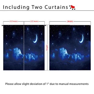 印花窗帘高精密全遮光背景帘居家卧室免打孔简易帘 星空高清3d数码