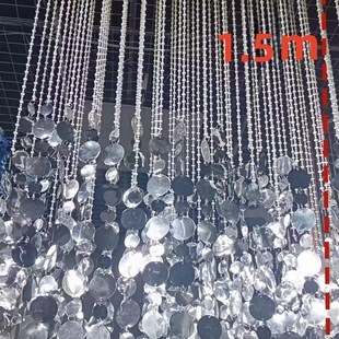 婚庆飞蝶珠亚克力成品水晶珠帘方形若汐吊顶酒店婚礼堂装饰道具