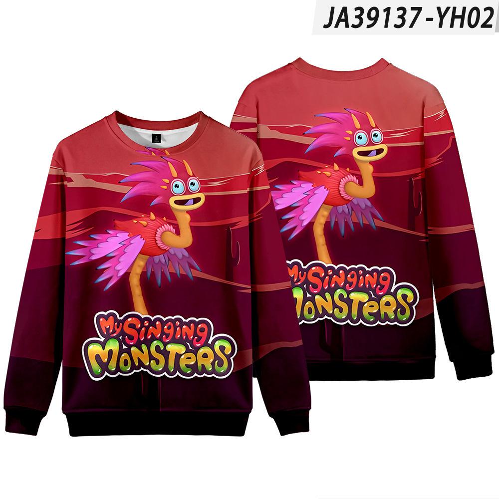 my inging monter怪兽音乐会 长袖圆领卫衣3d数码印花休闲直销