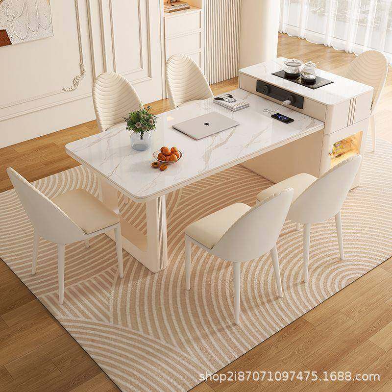 奶油伸缩岛台岩板茶桌餐桌一体餐桌椅轻奢组合简约家用现代小户型,纺织面料/辅料/配套,纺织机械配件,淘宝优惠券,粉丝福利购,淘宝优惠卷