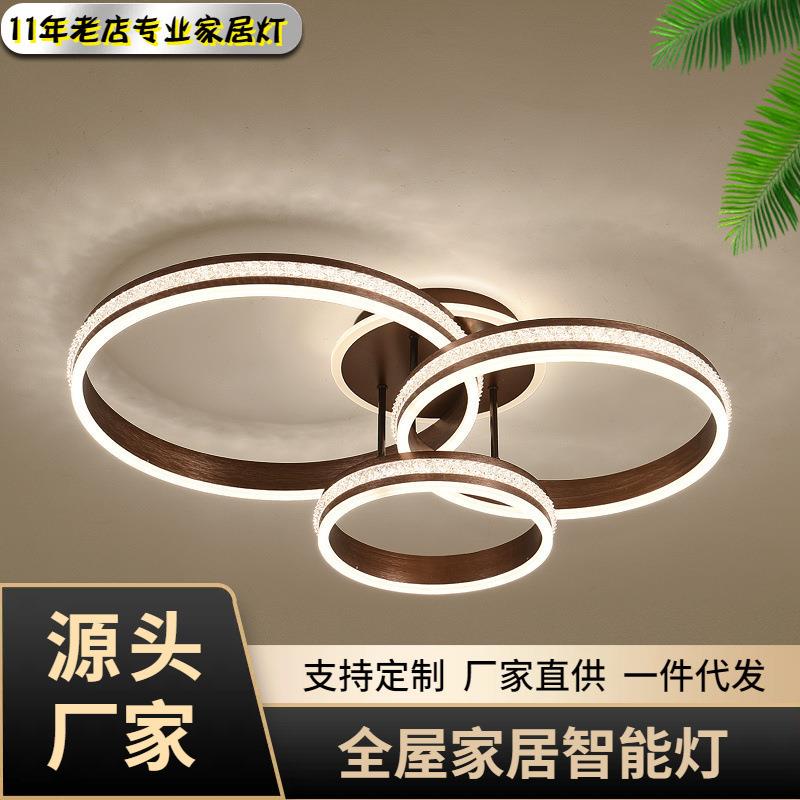 现代4头圆侧水晶客厅吸顶灯艺术设计师款卧室灯创意客房餐厅灯