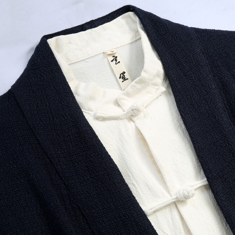 春秋季男士中国风唐装休闲外套中式复古改良中年男装中长版风衣男